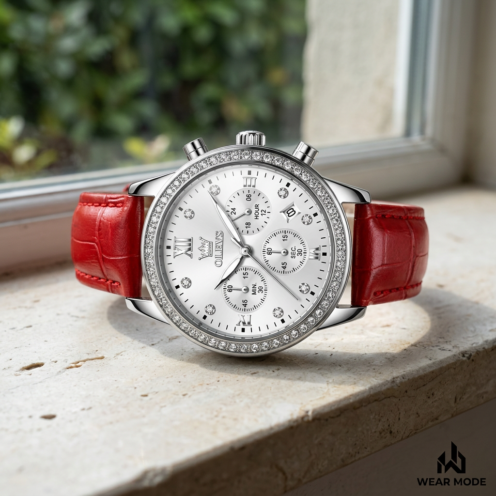 OLEVS 9933 Rojo-Plateado